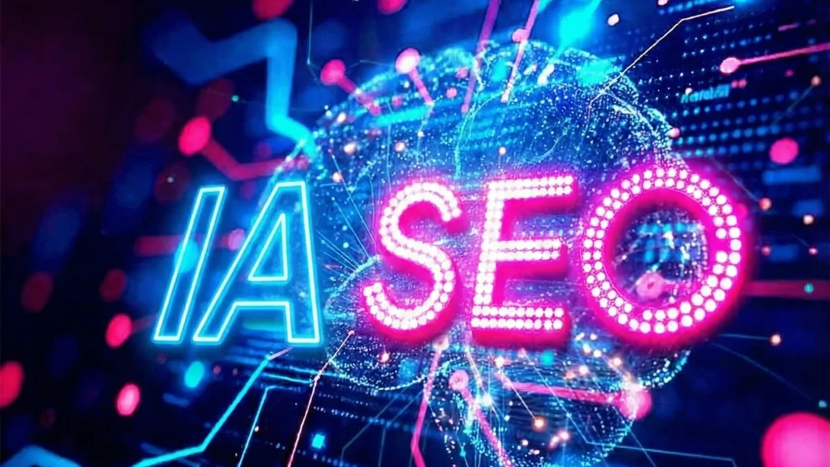 ilustración de inteligencia artificial y posicionamiento seo en 2026 red neuronal digital conectada a buscadores y asistentes de ia como chatgpt y google ai overviews