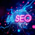 ia y seo 2026 inteligencia artificial y posicionamiento web | somos tu marketing ilustración de inteligencia artificial y posicionamiento seo en 2026 red neuronal digital conectada a buscadores y asistentes de ia como chatgpt y google ai overviews