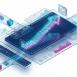 estrategiacrecimientoecommercede0a100pedidos | somos tu marketing dashboard futurista isométrico mostrando una gráfica de ventas subiendo rápidamente de 0 a 100 pedidos representando el escalado de una tienda online
