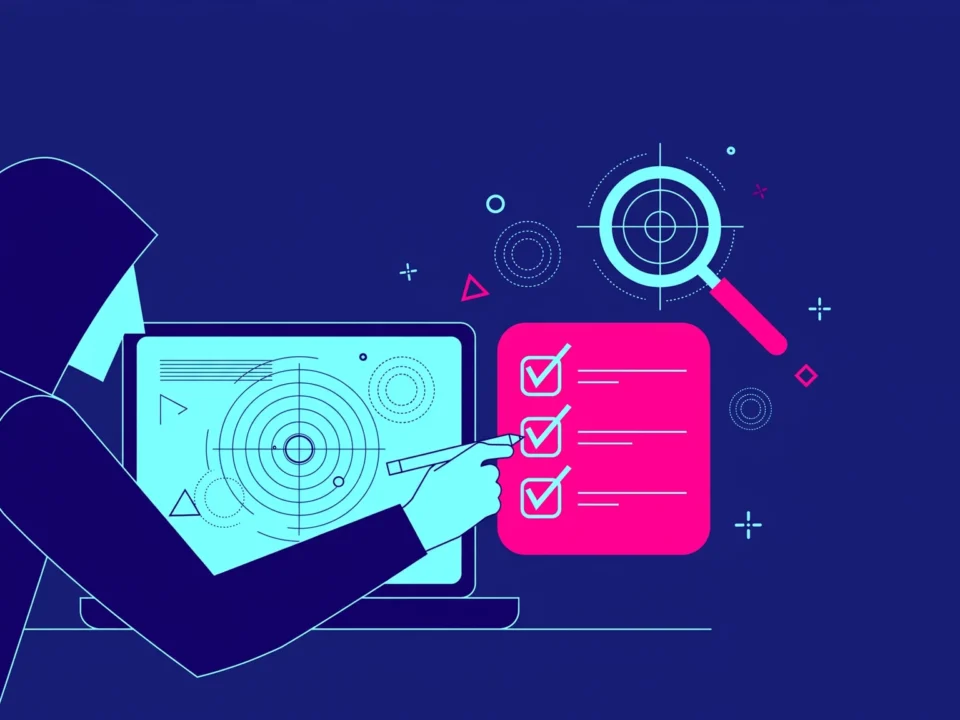 persona revisando en su ordenador un checklist de auditoría de su propia web