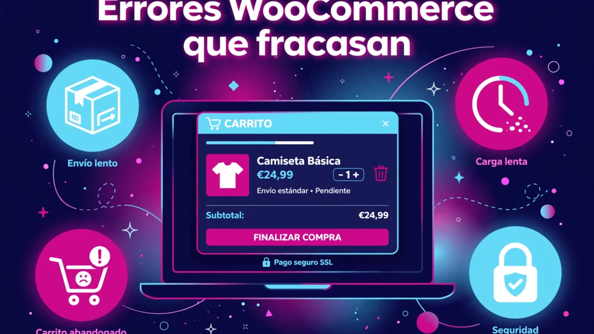 ilustración de errores comunes en tiendas online woocommerce que frenan las ventas