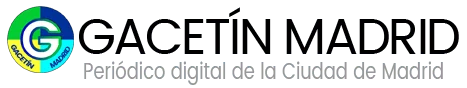 logo for gaceta madrid a digital news outlet featuring a circular emblem with a greenbluethemed g and the text gaceta madrid