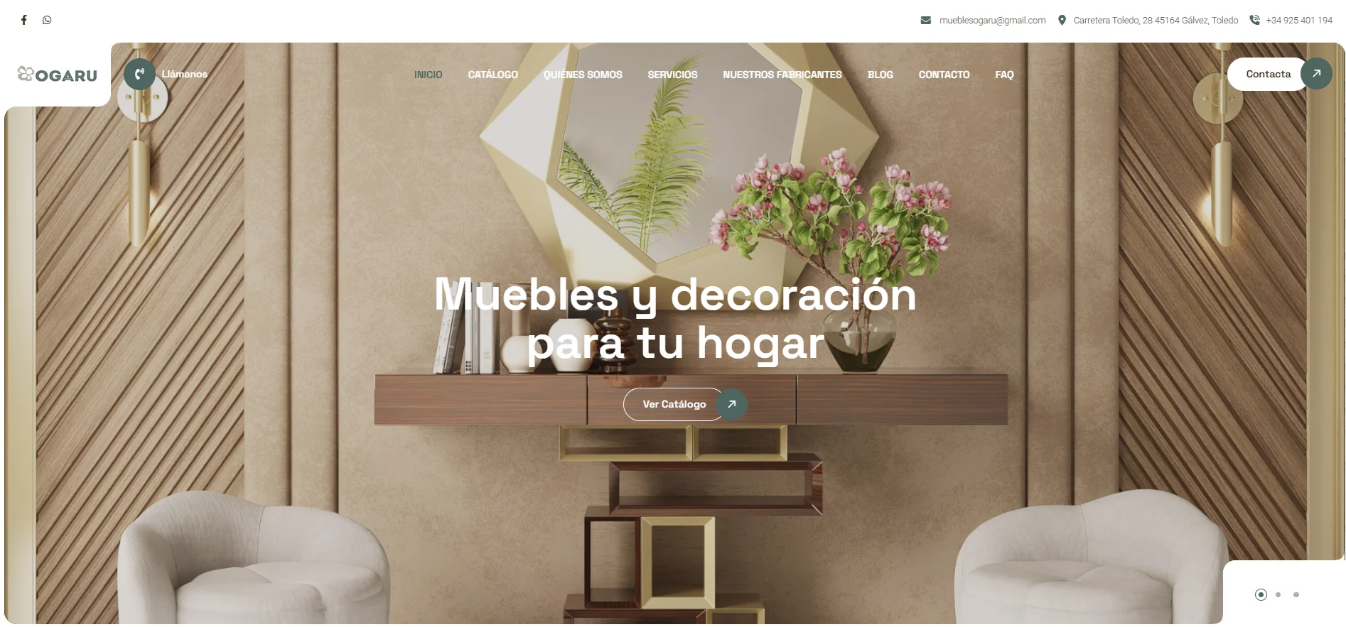 diseño web para muebles ogaru tienda de muebles y decoración en gálvez toledo