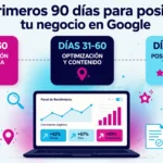 los primeros 90 días para posicionar tu negocio en google | somos tu marketing calendario de 90 días con hitos de posicionamiento seo para un negocio nuevo