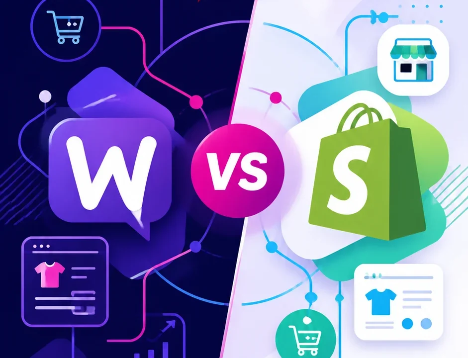 Comparativa visual entre WooCommerce y Shopify para tiendas online en España 2026